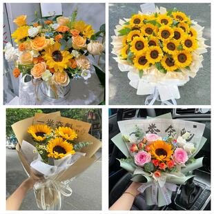 成人礼高考毕业向日葵花束黑龙江哈尔滨市道里南岗道外区同城花店
