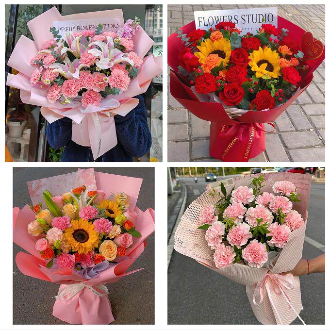 温州市永嘉平阳县苍南文成县同城鲜花店38节送长辈女士康乃馨百合