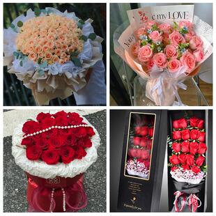 江西赣州市于都兴国会昌寻乌县同城鲜花店订33朵玫瑰送情人女朋友