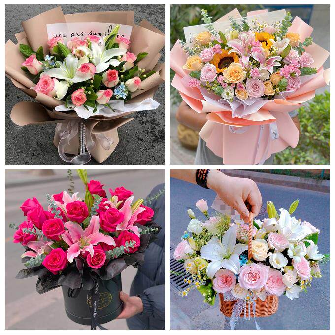 辽宁阜新市海州区新邱区太平区鲜花店同城送玫瑰香水百合生日花束