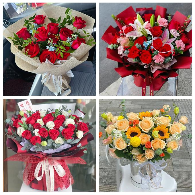 临汾市洪洞县古县安泽浮山县鲜花店同城送女朋友玫瑰混搭生日花束