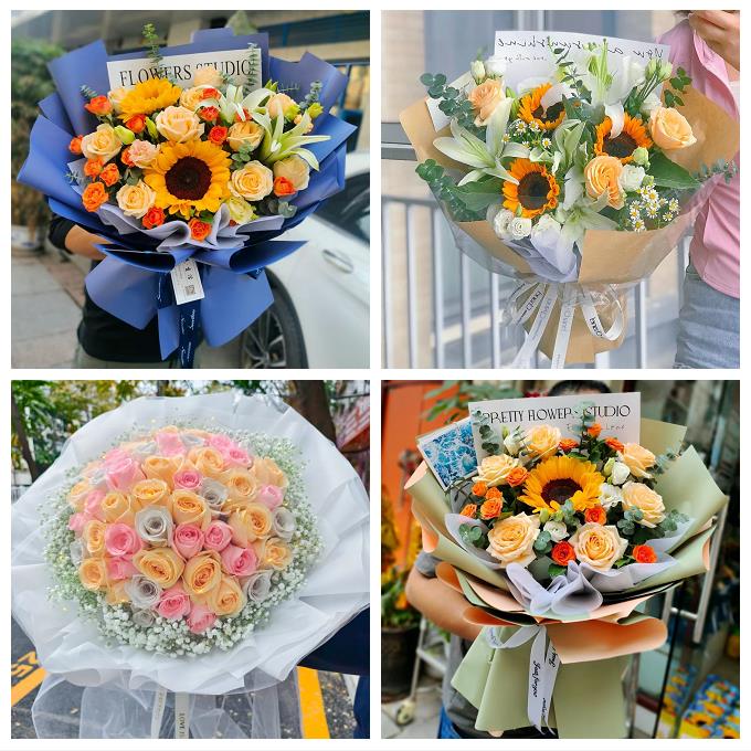 上海市浦东新区三林惠南周浦鲜花店同城送女朋友玫瑰混搭生日花束