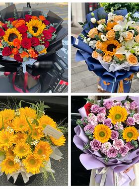 忻州市忻府区定襄五台县代县同城鲜花店父亲节向日葵花束男士生日
