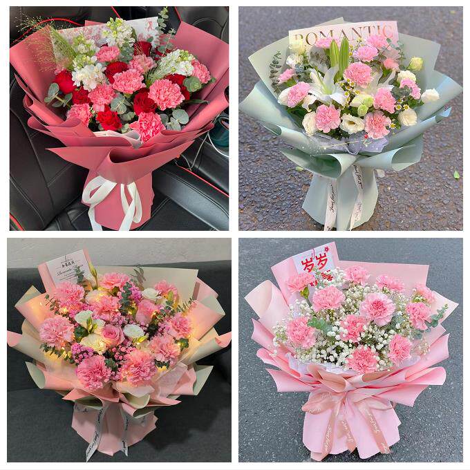 洛阳市老城西工区瀍河涧西区同城鲜花店订38妇女节康乃馨百合花束