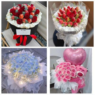 山东省临沂市兰陵县费县平邑县同城鲜花店玫瑰草莓花束送女友闺蜜