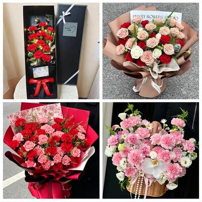 保定市涿州定州安国高碑店市同城鲜花店送父母亲节康乃馨百合花束