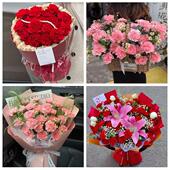 成都市成华区龙泉驿青白江区同城鲜花店订38妇女节康乃馨百合花束