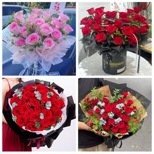 东莞市凤岗大岭山长安虎门镇花店同城配送女友生日情人节玫瑰花束