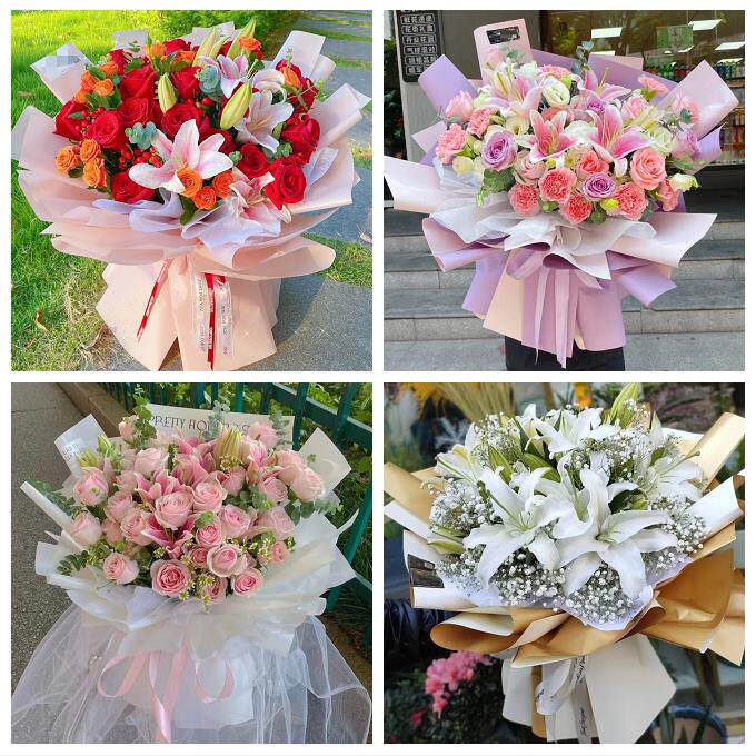 玫瑰香水百合送老婆朋友生日阜新市海州新邱太平清河门区同城花店
