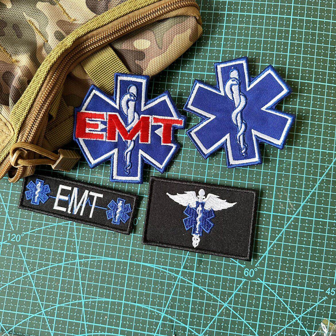 AED生命之星臂章 背包贴章 EMT刺绣救护之星急救魔术贴战术背心贴