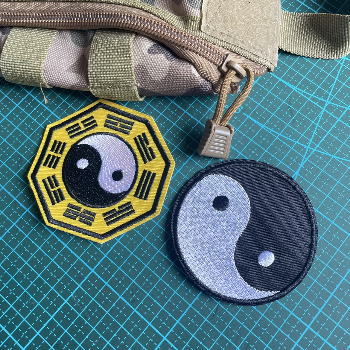 刺绣中国风太极阴阳鱼八卦图阵风水臂章魔术贴背包贴户外运动配饰