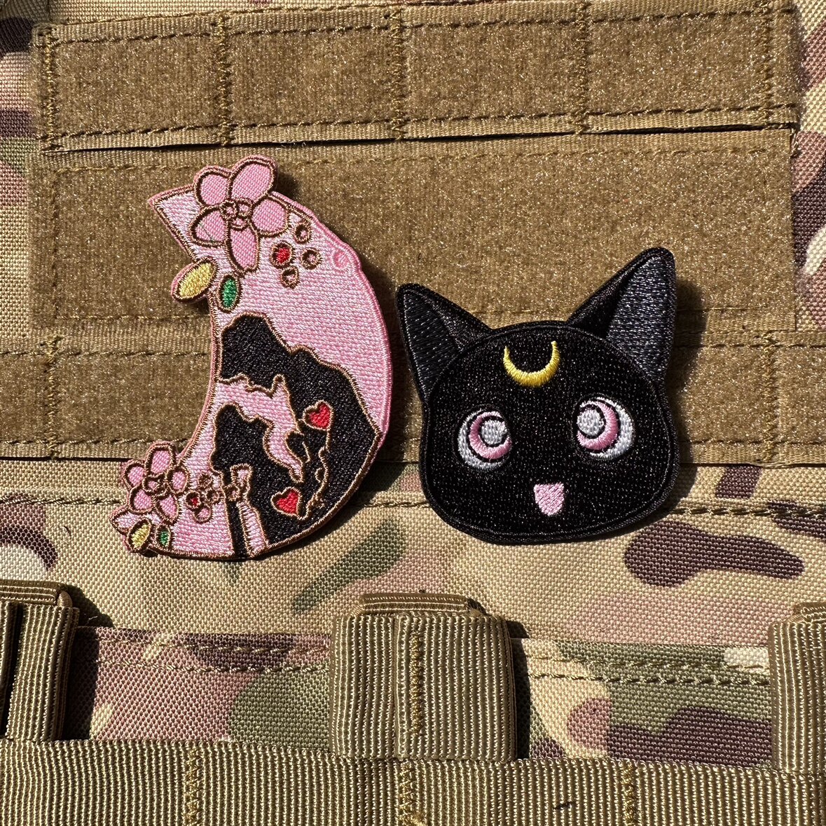 动漫美少女战士月野兔夜礼服假面猫咪魔术贴臂章背包贴服装配饰
