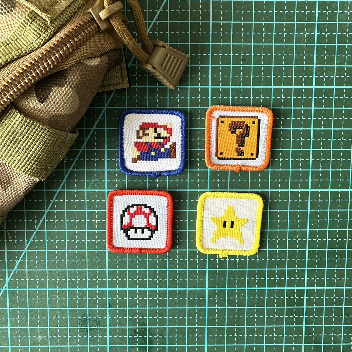 包邮织唛AF1魔术贴童年回忆像素马里奥游戏鞋配件可拆卸背包贴