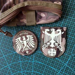 CP迷彩尼龙布底激光切割夜光德国鹰臂章胸章魔术贴识别章战术背心