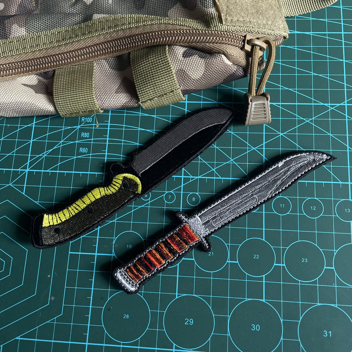 战术511小刀卡巴刀刺绣魔术贴创意徽章背包贴士气章臂章冲锋衣贴