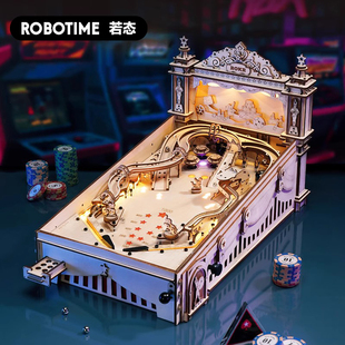 若态若客三维弹球成人高难度立体拼图拼装模型地狱级玩具榫卯积.