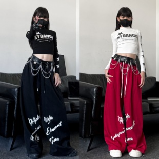 潮酷女童修身 童装 露脐长袖 朋克腰封裤 秋季 子爵士舞女团套装 新款