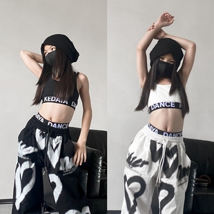 童装甜酷女童少女舞蹈无钢圈美背内衣内裤套装爵士舞抹胸运动背心