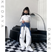 美式 童装 甜酷女童牛仔腰封街舞腰封女团爵士舞演出服 新款 2024春季