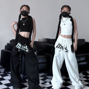 童装春夏潮酷女童纯棉宽松束脚休闲裤运动裤爵士舞长裤子纯棉卫裤