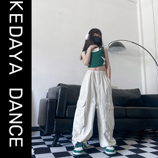 可达鸭家童装夏季新款潮酷女童紧身背心工装裤套装爵士街舞演出服