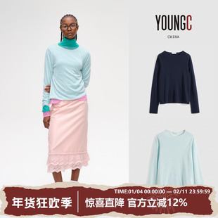 SHORT SENTENCE短句【细条纹长袖圆领针织上衣】YOUNGC买手店