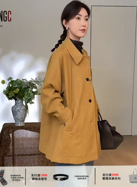 ETHOS 设计师品牌【翻领麂皮长外套】 YOUNGC买手店