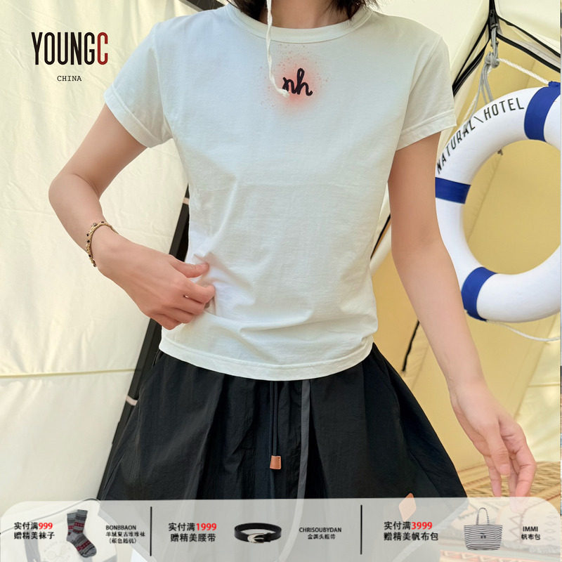 NATURAL HOTEL25SS【渐变印花宽松短袖T恤】设计师品牌 YOUNGC