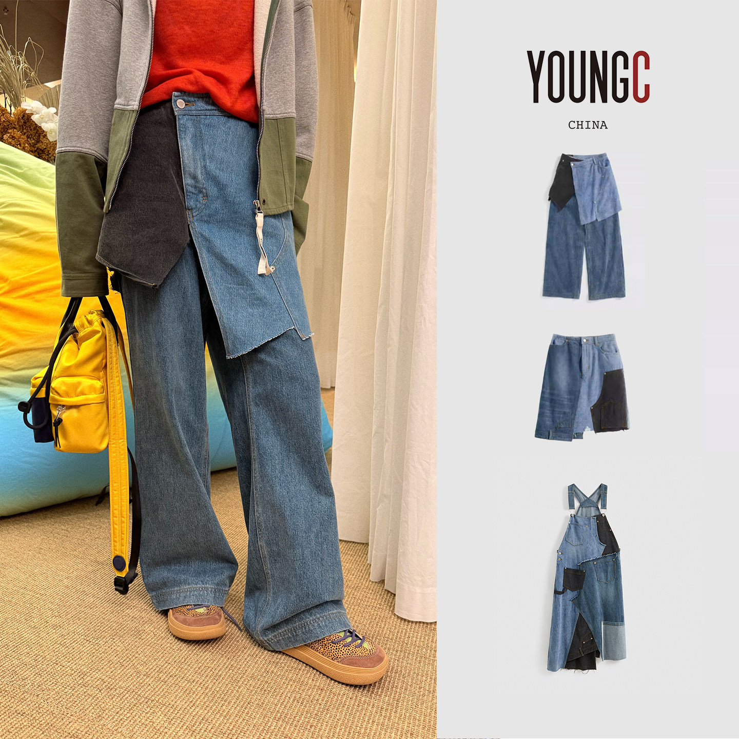 SHORT SENTENCE短句【解构拼接牛仔裙裤半裙背带裙】YOUNGC买手店