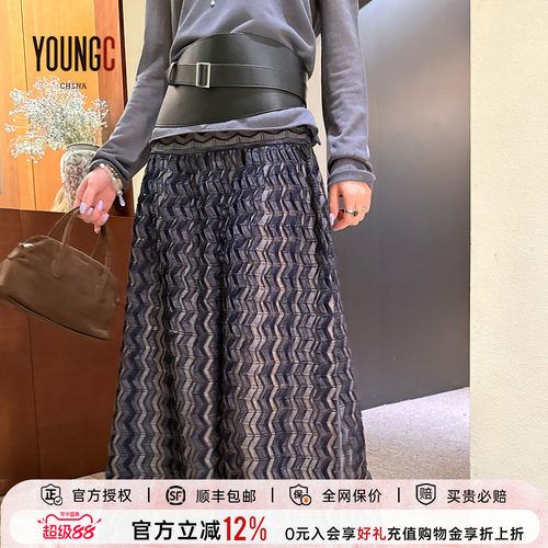 【新品】swaying腰封折纹长半裙