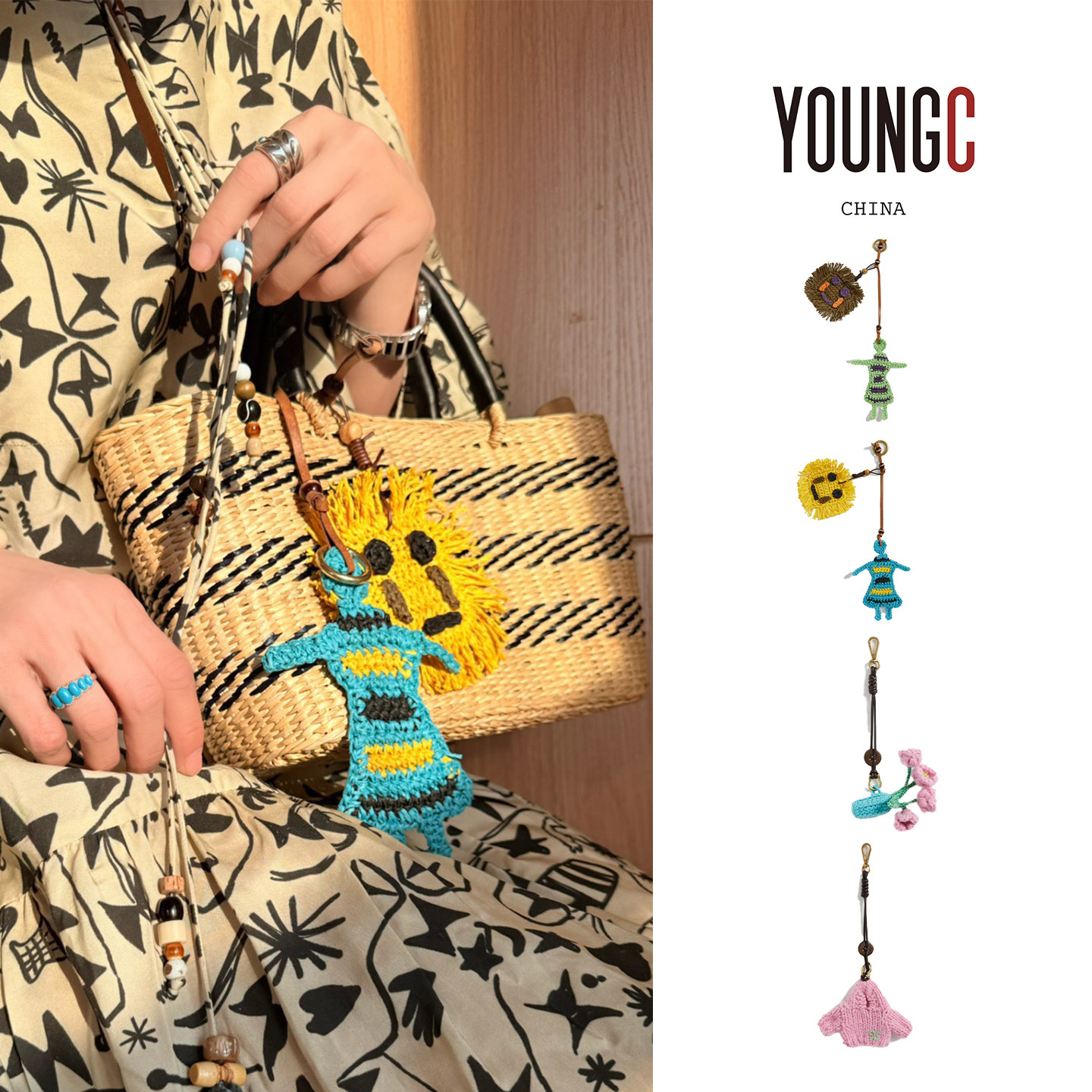 SHORT SENTENCE短句 【条纹小人 连帽毛衣包挂】YOUNGC买手店