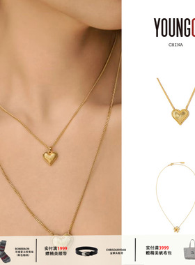 Wens【我的心  小花项链-金】设计师品牌 no退可换 YOUNGC买手店