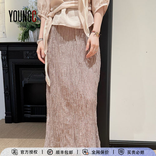 COTEMP26春夏美拉德褶皱半长裙