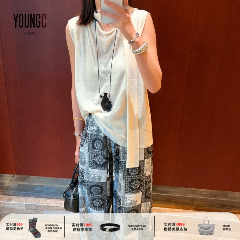 ECRIVAIN 设计师品牌 25AW【细织带荡领针织背心】 YOUNGC买手店