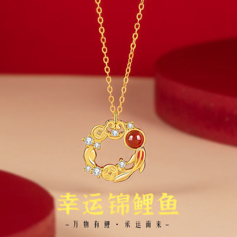 925银幸运锦鲤新中式项链女