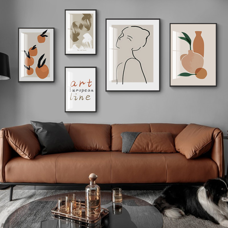 客厅装饰画沙发背景墙壁画北欧现代简约组合挂画走廊玄关餐厅壁画