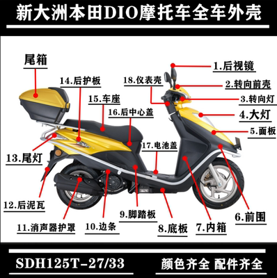 DIO仪表SDH125T-27/33面板大灯