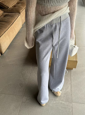 设计师品牌soi reset灰色运动裤