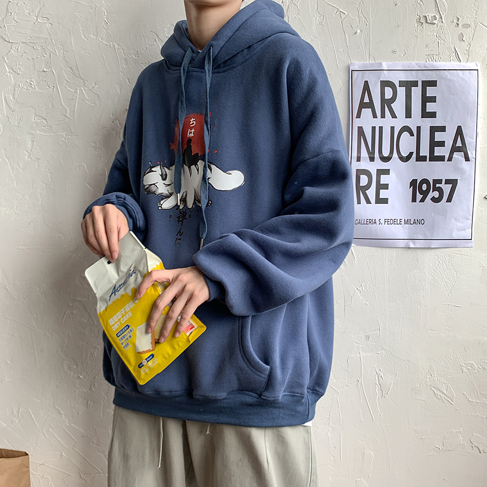 Youth hooded sweater, Hong Kong fashion, Korean version, loose long sleeve, fashionable city