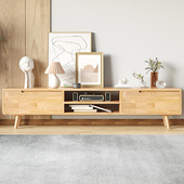 睿趣电视柜实木落地茶几组合 简约小户型客厅抽屉电视机组合柜