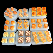 小鼻噶迷你仿真爱心面包捏捏乐硅胶模具热狗烘焙模具滴胶硅胶模具