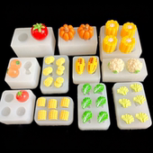 手工小鼻噶食玩水果蔬菜玉米花菜西红柿南瓜捏捏乐食品级硅胶模具