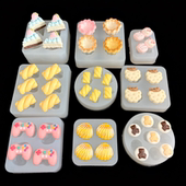 小鼻噶食玩游戏手柄蛋糕小熊贝壳捏捏乐模具食品级硅胶模具