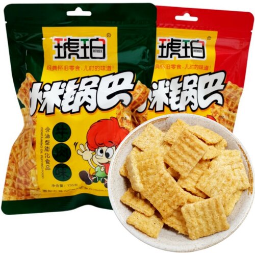 琥珀小米锅巴薯片135g*5袋8090后怀旧儿时回忆小零食童年休闲食品