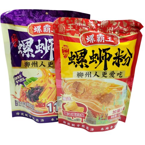 螺霸王螺蛳粉原味250g*3袋装柳州螺蛳粉紫苏味米粉方便速食酸辣粉