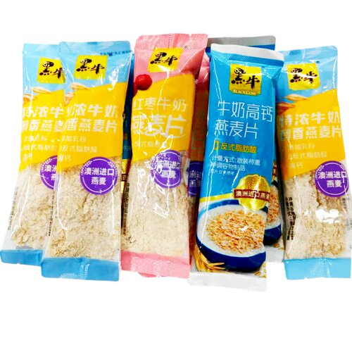 黑牛麦片牛奶高钙红枣牛奶燕麦片独立小包装开袋即食冲饮代餐冲泡
