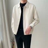 高级感秋装 韩版 上衣 春秋季 休闲潮男装 翻领夹克外套男士 2026新款