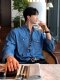 男士 潮牌港风ins复古时尚 外套韩版 牛仔衬衫 休闲帅气简约长袖 百搭
