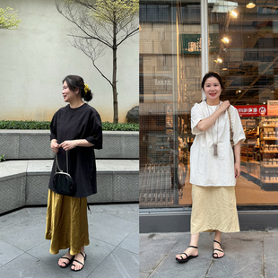 衬衫 中长款 上衣 小众廓形后背系带套头圆领五分袖 DecemberRush