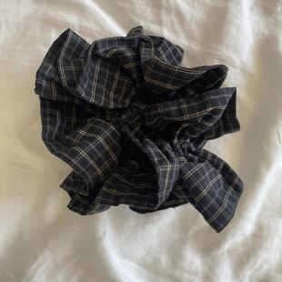 Decemberrush 小众双层大号格子发圈发饰 法式